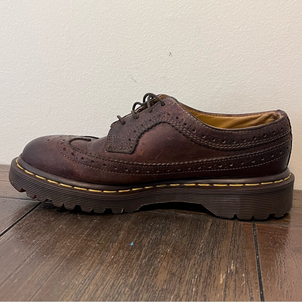 Dr. Martens Brown Wingtip Leather Flats - Picture 4 of 11